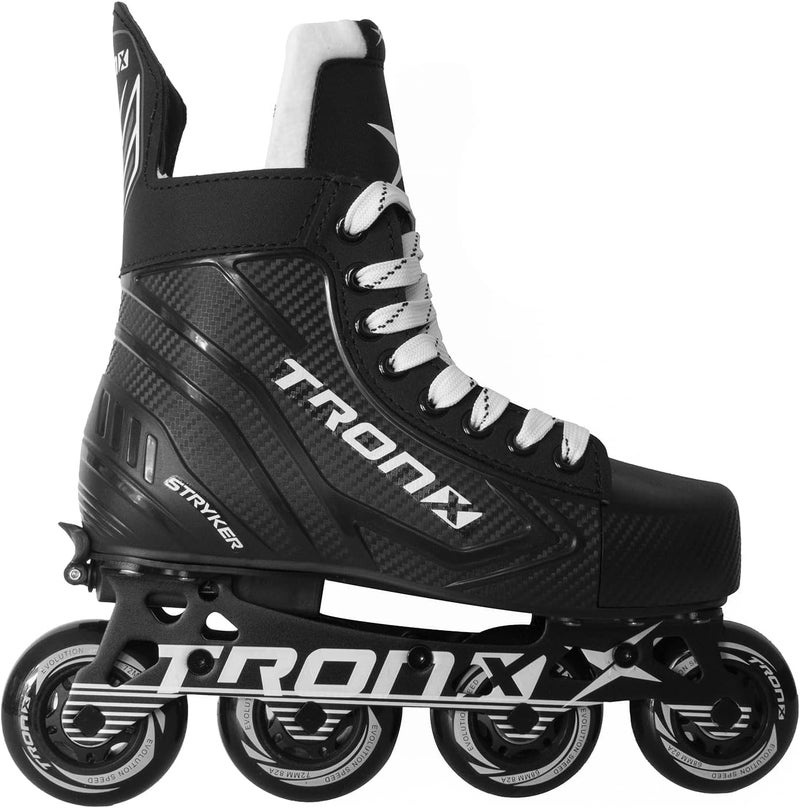 TronX Stryker Adjustable Senior Intermediate Junior Youth Roller Inline Hockey Skates - Image 1